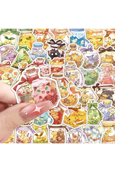 Choice 59pcs 59PCS Glass Bottle Pokémon Stickers Cartoon PVC Decals Toys DIY ...