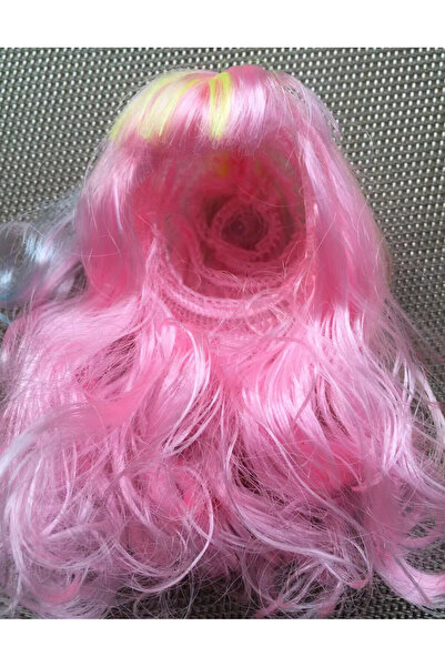 Choice شعر مستعار صغير بلون حلوى وردي، بحجم وحش وردي، مناسب لرأس دمية لعبة، ي...