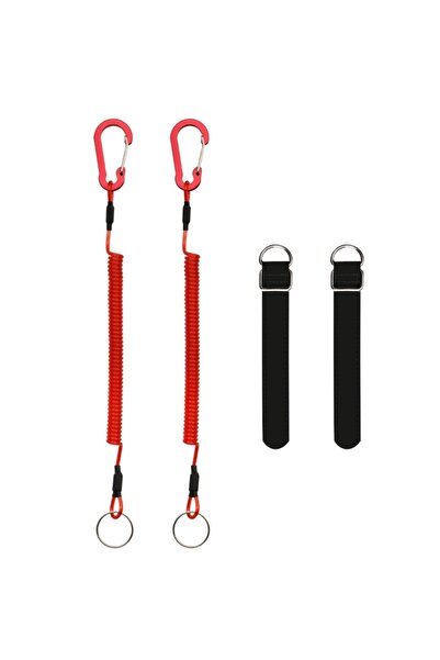 Choice مجموعة من 4 قطع حمراء بطول 2 متر من حبال الصيد الملفوفة مع حزام ربط صن...