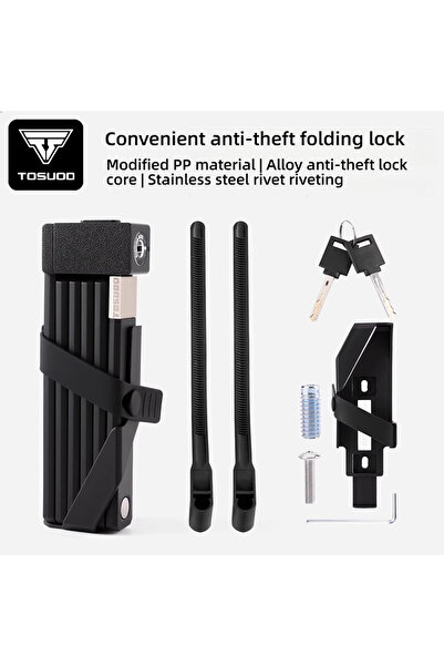 Choice black Bicycle Folding Chain Lock Bike Foldable Lock Anti-theft E-Bike ...