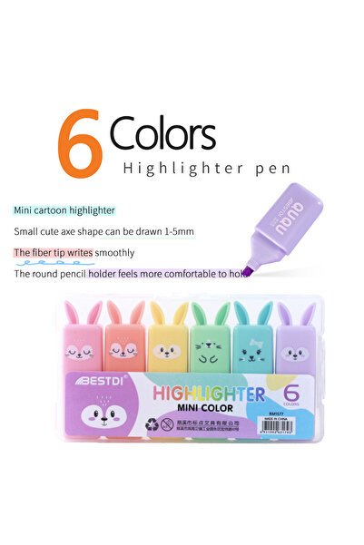 Choice RM-1577-6colors 4/5/6 Pcs Highlighters – Quick-drying, Macaron Colors ...