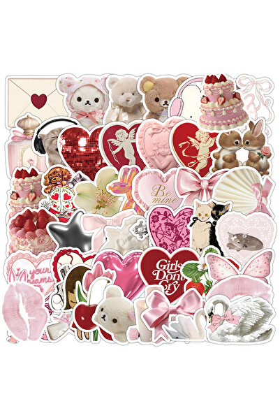 Choice1 50PCS 10/30/50pcs Cute Ins Pink Girls Stickers Aesthetic Coquette Car...