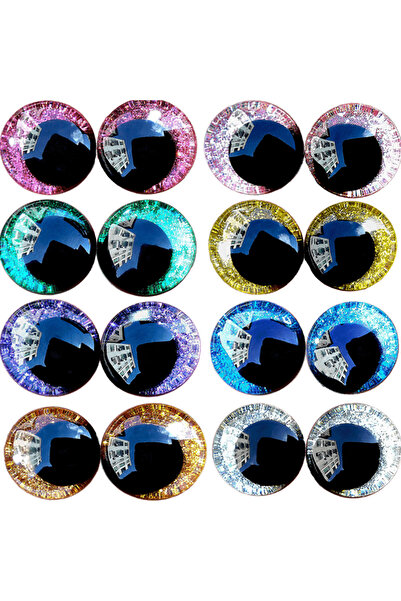 Choice 12mm Other 16 PCS - 8 Pairs of Cross-eyed Cartoon 3D Sparkle Safety To...