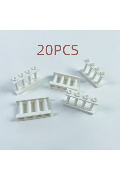 Choice1 مجموعة من 20 قطعة من درابزين السياج الأبيض، متوافقة مع نماذج البناء، ...