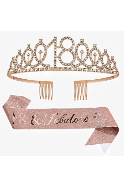 Choice تاج ذهبي وردي - وشاح عيد ميلاد للنساء والفتيات في أعياد الميلاد 18، 21...