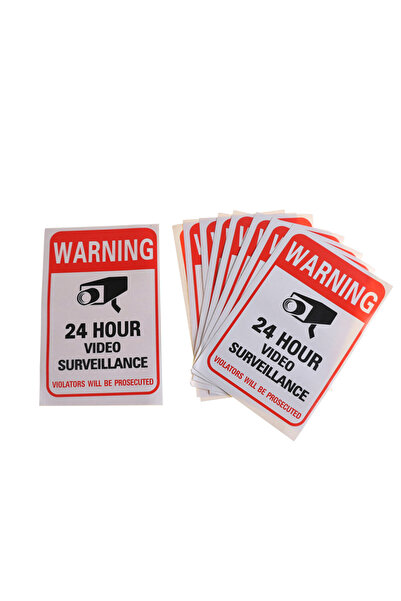 Choice ملصقات تحذيرية حمراء اللون، 10 قطع، لكاميرات المراقبة المنزلية الأمنية