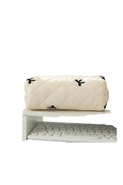 Choice D 1pcs Simple Solid Color Bowknot Pencil Case Portable Desktop Station...