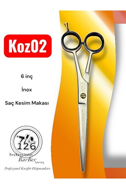 126 Professionel Barber Series Koz02 Profesyonel Saç Sakal Kesim Makası - 6 inç
