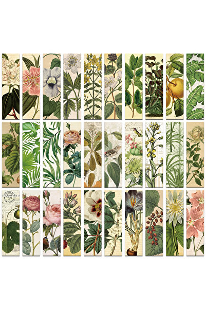 Choice 30pcs 30pcs Fresh Green Plants Bookmarks Reading Pages Books Labeled S...