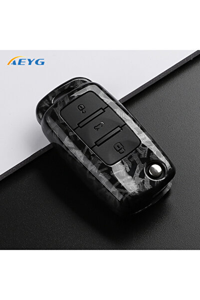 Choice غطاء مفتاح السيارة من ألياف الكربون ABS 3A من FCarbon لسيارات فولكس فا...