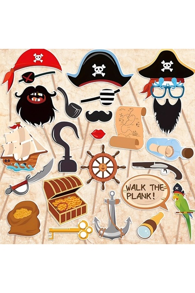 Choice مستلزمات حفلات القراصنة السوداء، دعائم كشك تصوير القراصنة، مغامرة عيد ...