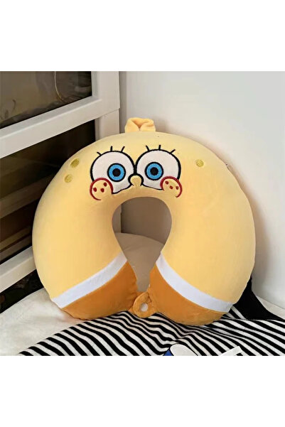 Choice وسادة سبونج بوب سكوير بانتس الكرتونية على شكل حرف U، محشوة بقطن الذاكر...