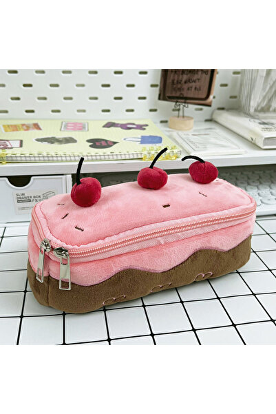 Choice Cute Pencil Bag 2026 Plush Cute Pencil Bag Cherry Cake Pencil Case Lar...