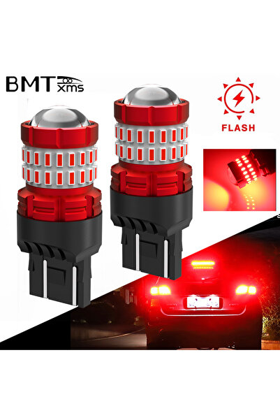 Choice3 1156 ba15s P21W فلاش ستروب أحمر BMTxms 2PC ستروب فلاش T20 W21/5W 7443...