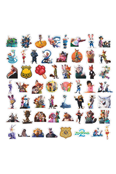 Choice 56 قطعة من ملصقات ديزني زوتوبيا 2 الكرتونية، زينة يمكنك صنعها بنفسك، م...