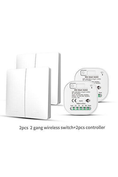 Choice1 مفتاح إضاءة ذكي خارجي مقاوم للماء، أبيض اللون، ثنائي الاتجاه (2v2)، ي...