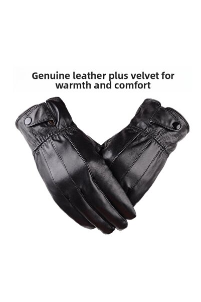 Choice Thin - Men Genuine Leather Gloves (Men/Women) Fleece-Lined Warm Thin/T...