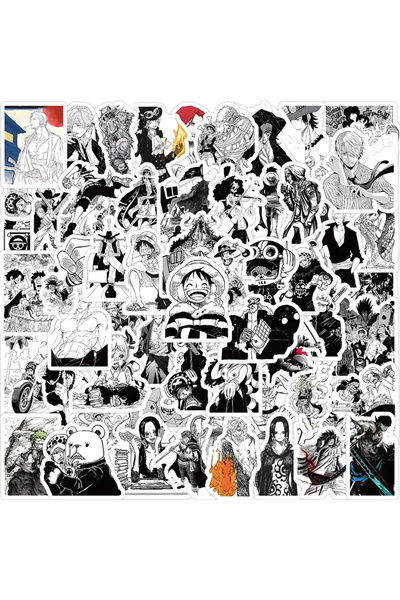 BANDAI 30PCS 10/30/50/100pcs Black White Japanese Anime ONE PIECE Stickers Sk...
