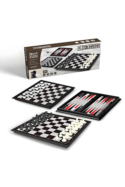 Choice مجموعة شطرنج مغناطيسية بيضاء 3 في 1، لعبة لوحية، لعبة طاولة، لعبة فكري...