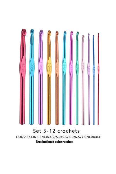 Choice 12PCS 12Pcs Aluminum Oxide Knitting needles Crochet Hook Weave Knittin...