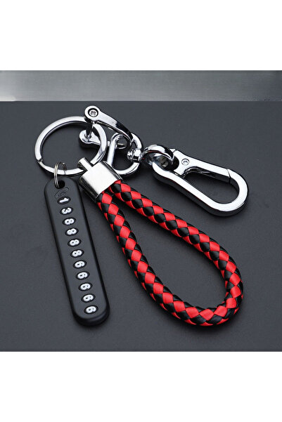 Choice1 Black red1 Mobile Plate Woven Rope Car Key Anti-loss Phone DIY Pendan...