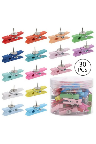 Choice 30PCS 30pcs Color Mixed Log Nail Clip, 3.5cm Cork Board Push Pins, Woo...