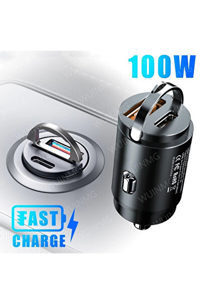 Choice شاحن سيارة USB بقوة 100 واط مصنوع من سبيكة معدنية، شحن فائق، محول USB-...