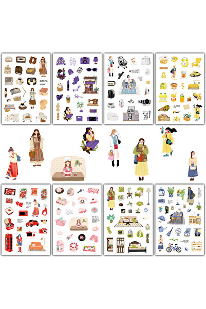 Choice ٨ قطع من ملصقات هاراجوكو الكرتونية لحياة عطلة نهاية الأسبوع الكاواي، م...