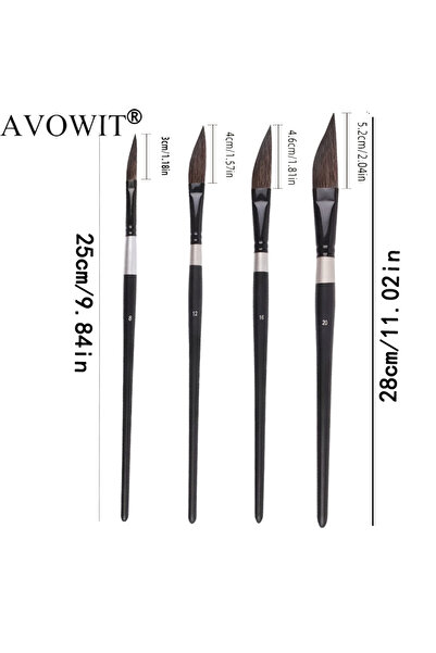 Choice 4pcs 4pcs watercolor brushes - handle style, birch wood handle, comfor...