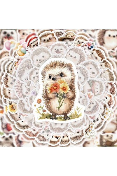 Choice ٥٠ قطعة من ملصقات القنفذ الصغيرة، ملصقات نابضة بالحياة، مناسبة لزجاجات...