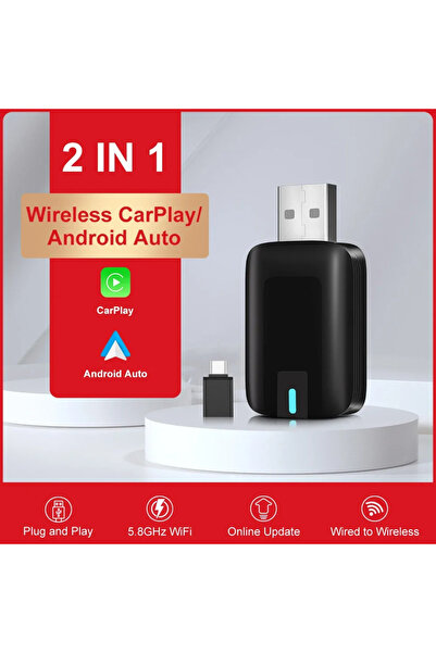 Choice1 2in1-5 Carplay Android Auto Wireless Adapter 2 in 1 Carplay Adapter f...