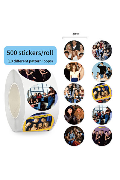 Choice لفة واحدة، 500 قطعة/لفة، ملصقات كرتونية كلاسيكية جديدة من مسلسل الأصدق...