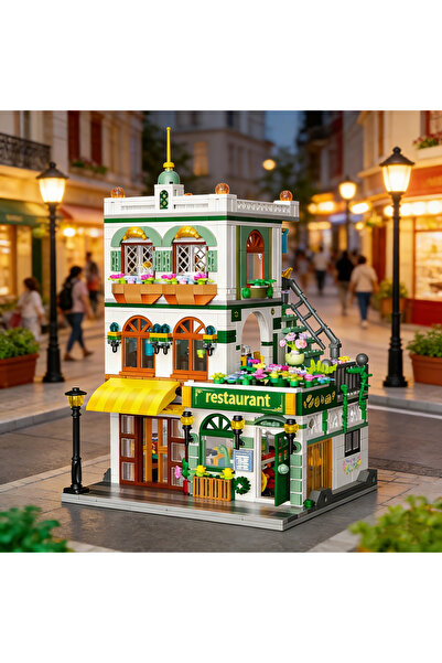 Choice مطعم تشيانوي، 1000 قطعة، بناء للبنات، مشهد شارع، مكعبات بناء، قلعة، في...