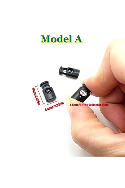 choice2 موديل A، 20 قطعة/عبوة، مشبك زنبركي أسود بفتحة مفرد لتثبيت حبل الباراكورد