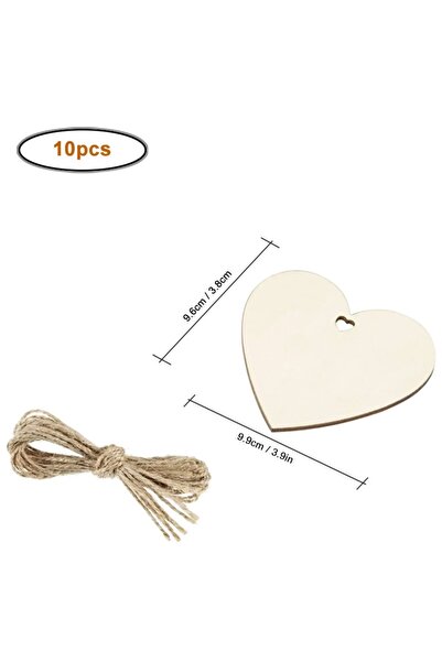 Choice1 A 10pcs/lot Heart Shaped Wooden Hanging Ornament Hearts Craft for Wed...