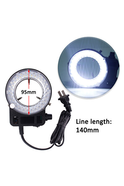 Choice قابس أمريكي أسود USB 56 حلقة إضاءة LED قابلة للتعديل للمجهر ثلاثي العد...