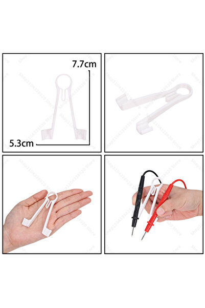 Choice5 قطعتان من حامل مجسات جهاز القياس المتعدد بيد واحدة باللون الأبيض، مقا...