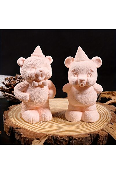 Choice 2pcs Cute Bear 2pcs Cute Bear with Birthday Hat & Cross Hands Resin Si...