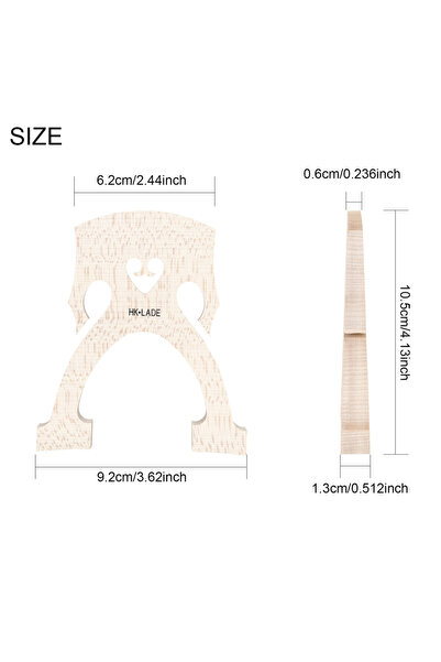 Choice1 جسر تشيلو باروكي LN252 من HK·LADE، قطعة واحدة - مصنوع يدويًا من خشب ا...