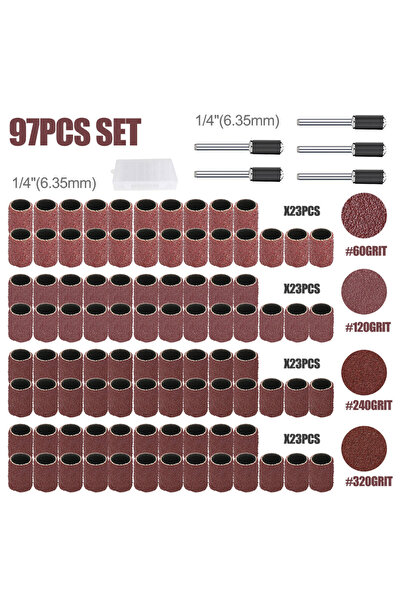 Choice مجموعة أسطوانة صنفرة XCAN مكونة من 97 قطعة مع علبة، بدرجات خشونة #60 #...