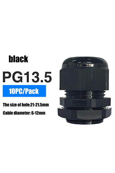 Choice11 PG13.5-Black 10Pcs Waterproof Cable Gland Cable entry IP68 PG7 for 3...