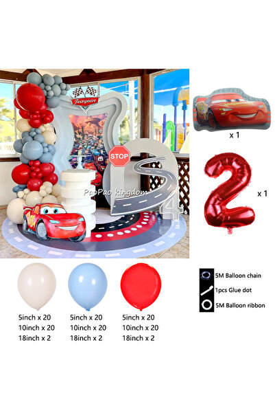 Choice 1pack R767-2 Lightning Mcqueen Car Theme Garland Arch Balloon Happy Bi...
