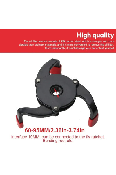 Choice Black Universal 3 Jaw Oil Filter Removal Tool High Strength Steel Engi...