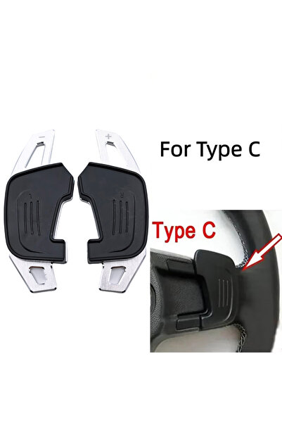 choice2 For Type C Silver Car Steering Wheel Paddle Shift Extend Shifter Stic...
