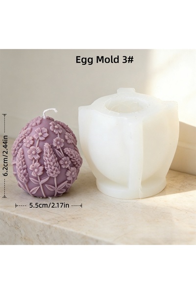 Choice1 قالب بيض ثلاثي الأبعاد على شكل بيضة عيد الفصح، قالب سيليكون لصنع الشم...