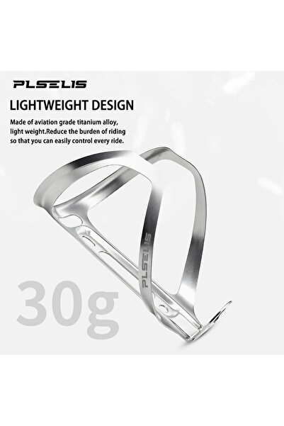 Choice حامل زجاجة ماء من سبيكة التيتانيوم فائق الخفة من بليسليس، فضي اللون، ب...