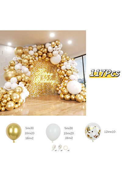 Choice Other BL50428-117Pcs 117Pcs Matte White Metallic Gold and Gold Confett...