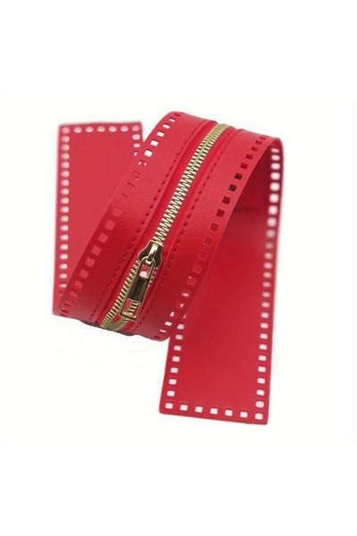 Choice سحاب أحمر قطعة واحدة بطول 55 سم، مناسب للأعمال اليدوية، لحقائب منسوجة،...