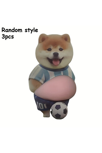 Choice مجموعة من 3 ملصقات عشوائية الشكل على شكل بطن كلب شيبا إينو اللطيف، منا...