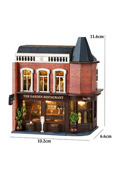 Choice نموذج تجميع بيت الدمى الخشبي D-016، فيلا الأميرة الوردية، طقم بناء ثلا...